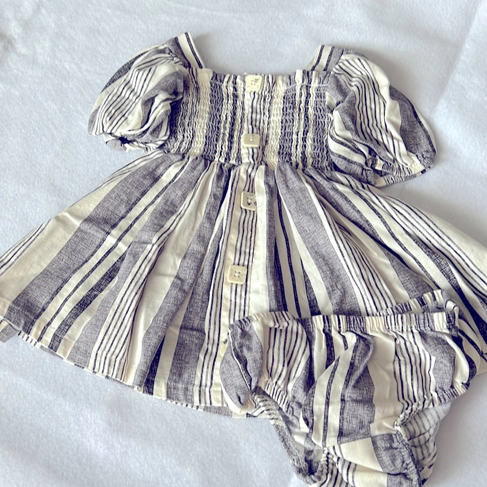 Grey and white Jessica Simpson girl dress with matching undies